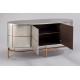 Oval Silverleaf Gold Detailing Rounded Corners Sideboard Cabinet